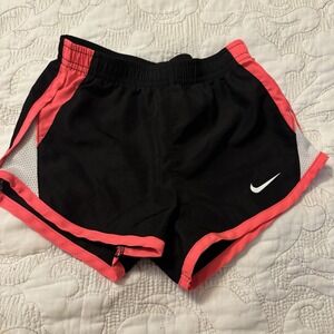 Girl Nike Die Fit‎ Shorts 24 Month Black With Pink Trim With Mike Swish Logo